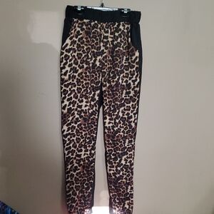 Uk2LA Leopard Print Joggers with Black Accents Size Medium